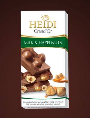 Купить онлайн Шоколад HEIDI Гранд'Ор молочный Лесной орех 100г (Румыния) в интернет-магазине Беришка с доставкой по Хабаровску и по России недорого.