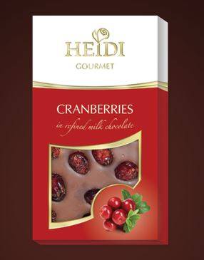 Купить онлайн Шоколад HEIDI Гурмэ молочный с Клюквой 100г (Румыния) в интернет-магазине Беришка с доставкой по Хабаровску и по России недорого.