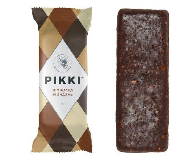 Купить онлайн Батончик фруктово-ореховый Pikki шоколад-миндаль 35г в интернет-магазине Беришка с доставкой по Хабаровску и по России недорого.