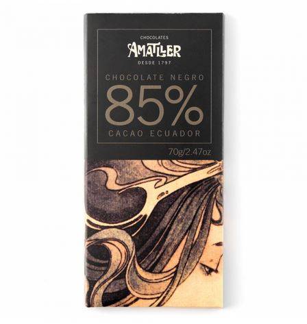 Купить онлайн Шоколад Amatller 85% какао, Эквадор 70г (Испания) в интернет-магазине Беришка с доставкой по Хабаровску и по России недорого.