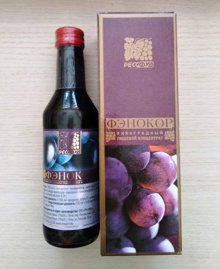Купить онлайн Виноградный пищевой концентрат "ФЭНОКОР", 250 мл в интернет-магазине Беришка с доставкой по Хабаровску и по России недорого.