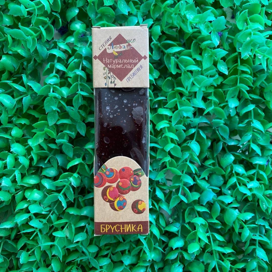 Купить онлайн Натуральный мармелад из ягод брусники Любэль, 50 гр в интернет-магазине Беришка с доставкой по Хабаровску и по России недорого.