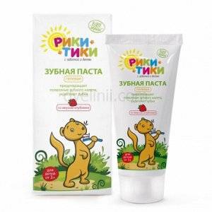 Купить онлайн Детская зубная паста Рики Тики, 50мл в интернет-магазине Беришка с доставкой по Хабаровску и по России недорого.