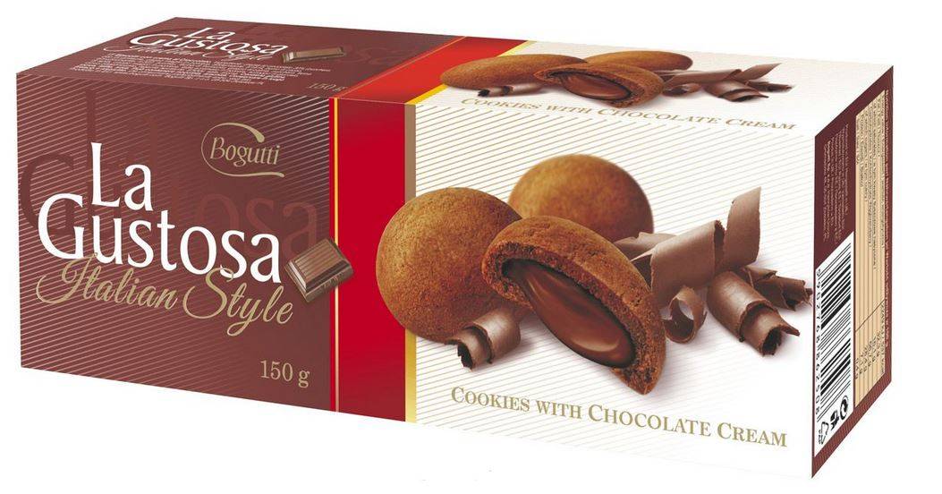 Купить онлайн Печенье "La Gustosa" шоколадный крем, 150гр в интернет-магазине Беришка с доставкой по Хабаровску и по России недорого.