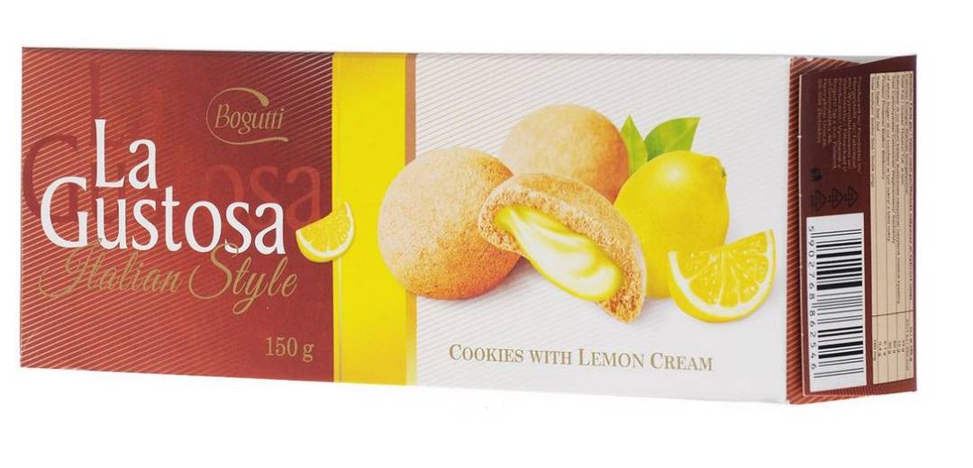 Купить онлайн Печенье "La Gustosa" лимонный крем 150гр в интернет-магазине Беришка с доставкой по Хабаровску и по России недорого.