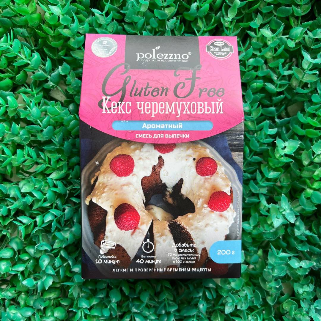 Купить онлайн Смесь для выпечки Черемуховый кекс без глютена, 200 г в интернет-магазине Беришка с доставкой по Хабаровску и по России недорого.