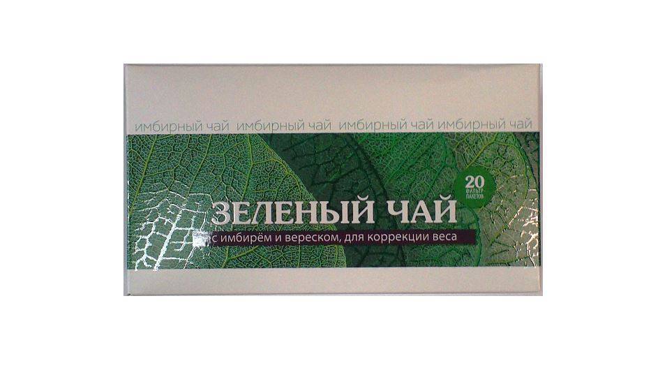 Купить онлайн Зеленый чай с имбирем и вереском. Для коррекции веса, 1,5г х 20шт в интернет-магазине Беришка с доставкой по Хабаровску и по России недорого.