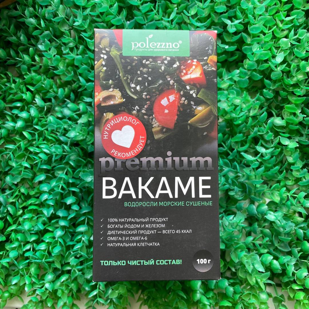 Купить онлайн Вакаме (водоросли сушенные), 100гр в интернет-магазине Беришка с доставкой по Хабаровску и по России недорого.