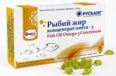 Рыбий жир концентрат Омега-3 Рускапс, 30 капс