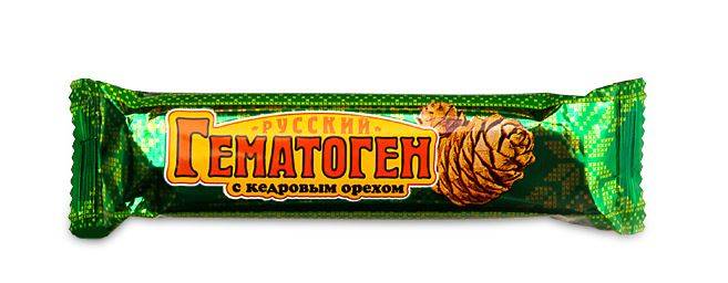 Купить онлайн Гематоген «Русский с кедровым орехом»  40г (БАД) в интернет-магазине Беришка с доставкой по Хабаровску и по России недорого.
