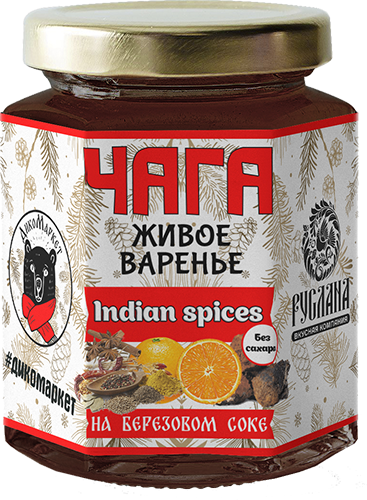 Купить онлайн Варенье на березовом соке с Чагой Indian spices, 200 мл в интернет-магазине Беришка с доставкой по Хабаровску и по России недорого.