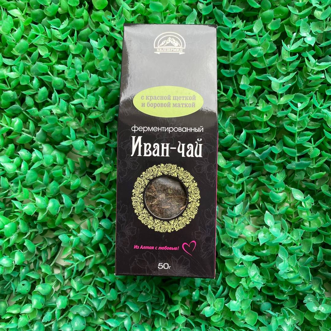 Купить онлайн Иван чай с красной щеткой и боровой маткой, 80г в интернет-магазине Беришка с доставкой по Хабаровску и по России недорого.