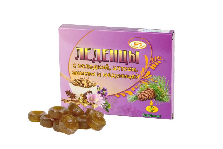 Купить онлайн Леденцы с солодкой, алтеем, анисом и медуницей, 10 шт в интернет-магазине Беришка с доставкой по Хабаровску и по России недорого.