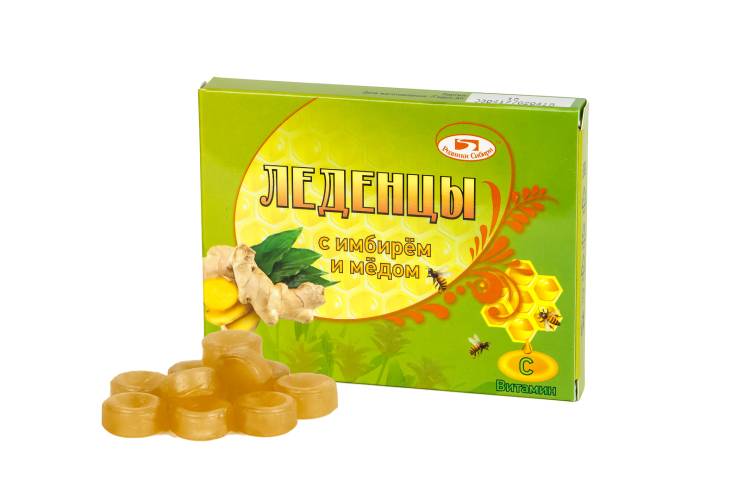 Купить онлайн Леденцы с имбирем и медом без сахара, 10 шт в интернет-магазине Беришка с доставкой по Хабаровску и по России недорого.