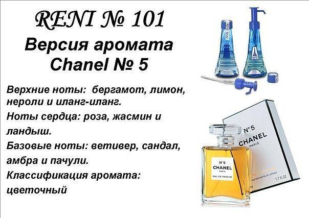Купить онлайн RENI 101 Аромат направления CHANEL 5/Chanel в интернет-магазине Беришка с доставкой по Хабаровску и по России недорого.