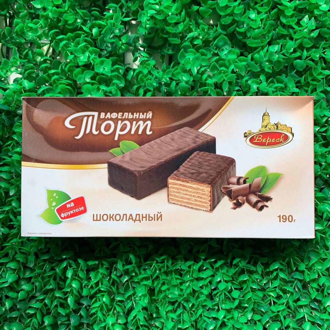 Купить онлайн Торт вафельный глазированный "Шоколадный" на фруктозе, 190 г в интернет-магазине Беришка с доставкой по Хабаровску и по России недорого.