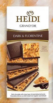Купить онлайн Шоколад HEIDI Гранд'Ор темный Флорентина 100г (Румыния) в интернет-магазине Беришка с доставкой по Хабаровску и по России недорого.